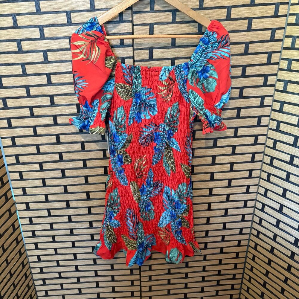 Milk & Honey Red Floral‎ Dress Size Medium